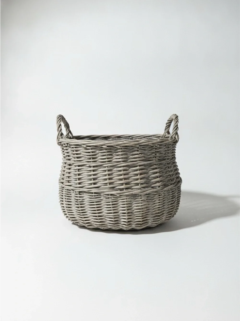 Woven Storage Basket with Handles - Gray
